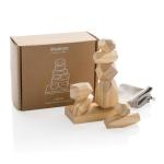 Ukiyo Crios wooden balancing rocks in pouch Brown