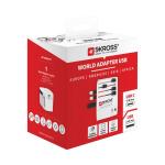 SKROSS World Travel Adapter MUV 2-pole with USB A and C White