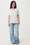 IQONIQ Yala women lightweight recycled cotton t-shirt, ivory white, pebble gray Ivory white, pebble gray | XXS