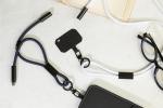 CuffCharge 60W Handgelenkband mit Lade- und Datenkabel aus RPET Dunkelblau