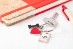 I Love Schlüsselanhänger Rot/silber