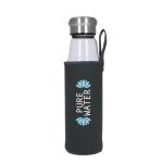 Glasflasche mit Hülle "Life" 0,55 l Transparent