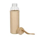 Glasflasche mit Hülle "Natural", 0,5l Transparent