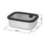 Stainless steel lunch box with glass lid "RILO", 550 ml Silver