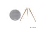 M-655 | Muse full LED, splash proof Bluetooth speaker with tripod 100W White