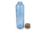 InSideOut Recycelte Glaswasserflasche ReuuZ mit Holzverschluss 650 ml Transparent hellblau