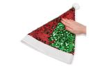 Two-tone sequin Christmas hat, green Green, red
