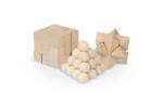 Dieses nachhaltige Set enthält drei spannende Denkspiele: ein Sternenpuzzle, ein Pyramidenpuzzle und ein 3D-Würfelpuzzle, die alle aus FSC-Holz gefertigt sind. Sie sind in einer FSC-Holzbox Holz