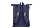 PU coat R-PET 600D rolltop backpack 20L Dark blue