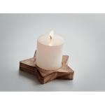 LOTUS Candle on star wooden base Timber