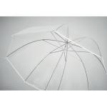 GOTA Transparenter Regenschirm 23" (⌀ 102cm), gebogener Griff. Weiß