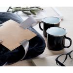 AGRADABLE Fleece blanket & 2 mugs set Black