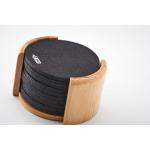 BAHIA RPET coasters in bamboo holder Timber