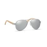 HONIARA Bamboo sunglasses in pouch Shiny silver