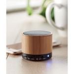 Round Bamboo wireless speaker Black