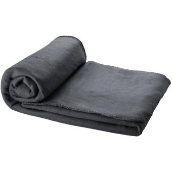 Huggy fleece plaid blanket with carry pouch 150x120 cm Anthracite