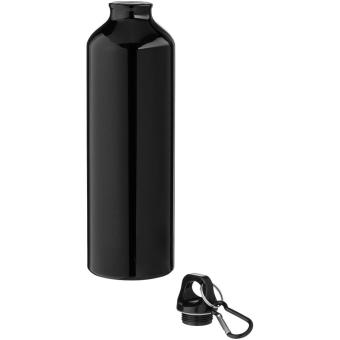 Oregon 770 ml aluminium water bottle with carabiner Black
