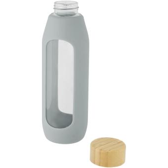 Tidan 600 ml borosilicate glass bottle with silicone grip Convoy grey