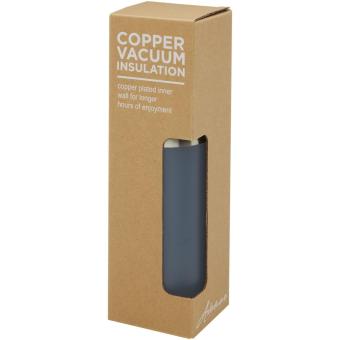 Hulan 540 ml copper vacuum insulated stainless steel bottle with bamboo lid Skyblue