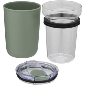 Bello 420 ml glass tumbler with recycled plastic outer wall Mint