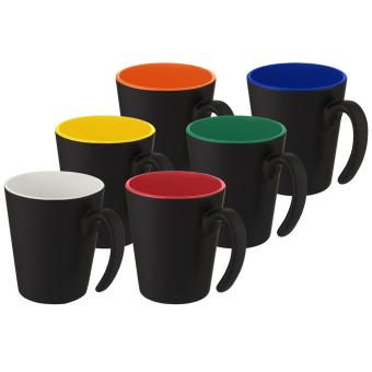 Oli 360 ml Keramikbecher mit Henkel, blau Blau,schwarz