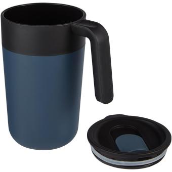 Nordia 400 ml double-wall recycled mug Dark blue