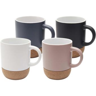 Billie 300 ml ceramic mug with cork details and matt finish Slate pink