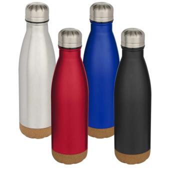 Cove 500 ml doppelwandige, vakuumisolierte Trinkflasche aus Edelstahl mit Korkdetails Rot