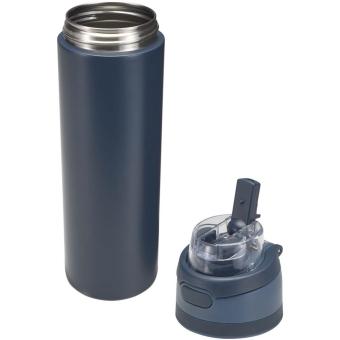 Theron 800 ml RCS recycled single wall stainless steel water bottle with dual function lid Navy