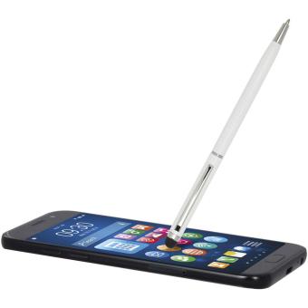 Ore aluminium ballpoint pen with stylus (blue ink) White