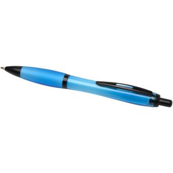 Nash recycled plastic ballpoint pen with black trims (black ink) Aqua