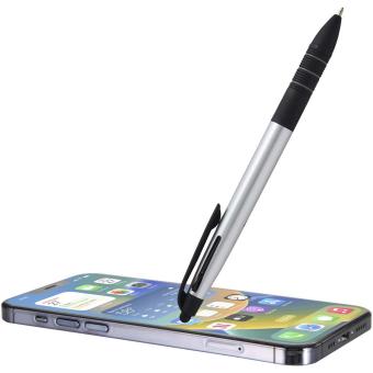 Trine 3-ink RCS recycled ballpoint pen with stylus Silver/black