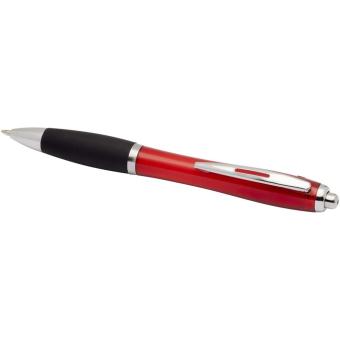 Nash RCS recycled plastic ballpoint pen with coloured barrel and black grip (black ink) Red