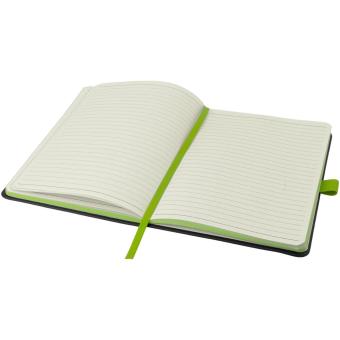 Colour-edge A5 hard cover notebook, black Black, lime