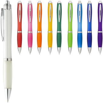 Nash ballpoint pen coloured barrel and grip White