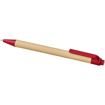 Berk recycled carton and corn plastic ballpoint pen Red