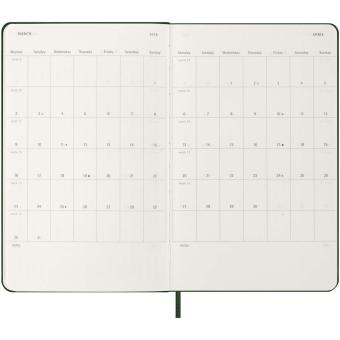 Moleskine hard cover 12 month L daily planner Olive