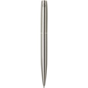 Didimis recycled stainless steel ballpoint and rollerball pen set (black ink) Silver