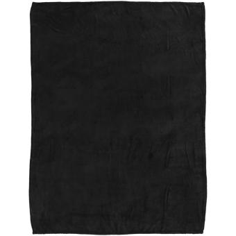 Bay extra soft coral fleece plaid blanket Black