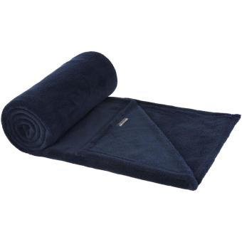 Lily GRS certified RPET coral fleece blanket Dark blue