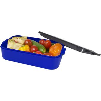 Snappy lunch box and cutlery set Aztec blue