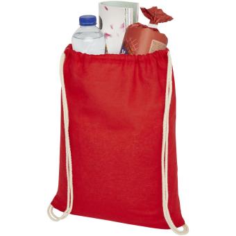 Oregon 100 g/m² cotton drawstring bag 5L Red