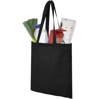 Madras 140 g/m² cotton tote bag 7L Black