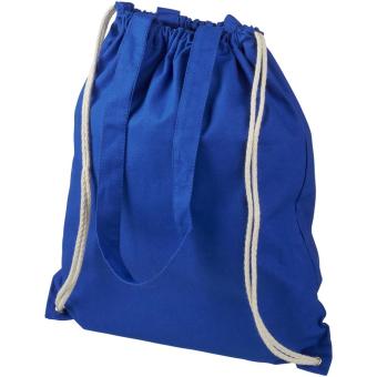 Eliza 240 g/m² cotton drawstring bag 6L Dark blue