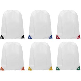Oriole drawstring bag with coloured corners 5L White/orange