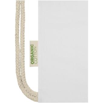 Orissa 140 g/m² GOTS organic cotton drawstring bag 5L White