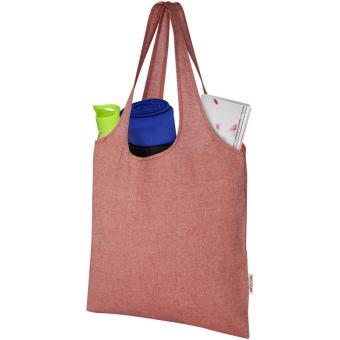 Pheebs 150 g/m² recycled cotton trendy tote bag 7L Red marl