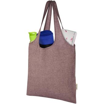 Pheebs 150 g/m² recycled cotton trendy tote bag 7L Heather royal