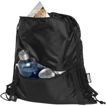 Adventure recycled insulated drawstring bag 9L Black