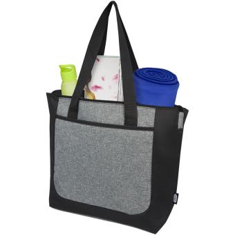 Reclaim GRS recycled two-tone zippered tote bag 15L Black/gray